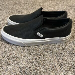 Black leather VANS